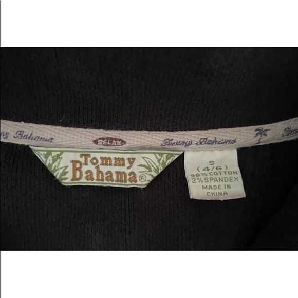 TOMMY BAHAMA Black 1/4 Zip Sweatshirt Pullover Women S Small - Picture 4 of 4